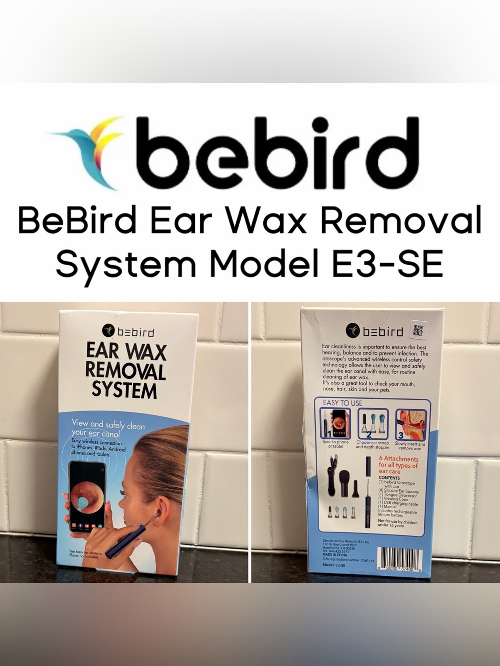 BeBird Ear Wax Removal System Model E3-SE - New/Sealed Box